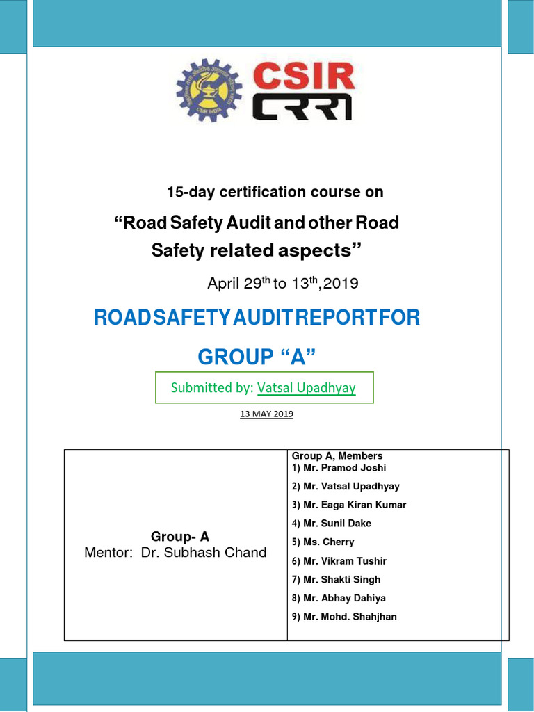 Road Safety Audit Report - May 2019 | PDF | Road | Road Traffic Safety