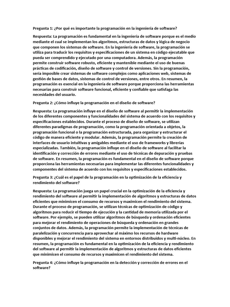 Importancia de la Programación en Software | PDF | Ingeniería de ...