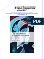 Full Download Book The Interpersonal Communication Book16Th Edition Global Edition PDF