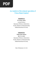 An Analysis of Investment Operation of Uttara Bank LTD