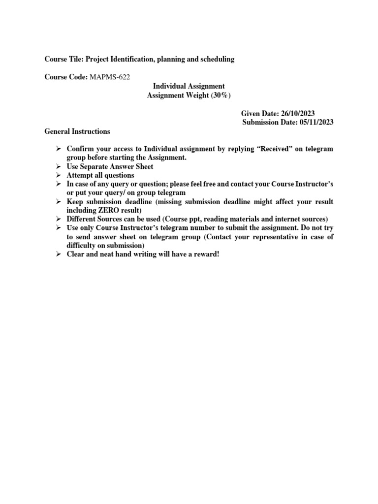 Course Tile Project Identification Plann-1 | Download Free PDF ...