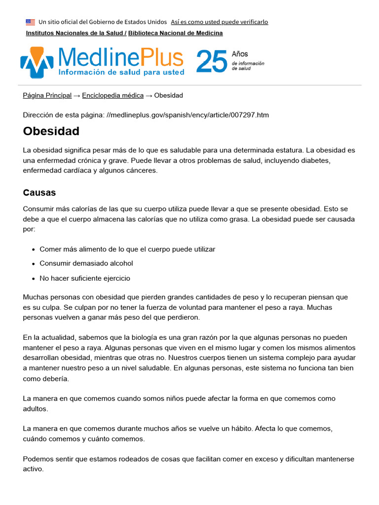 Causas y Tratamientos de la Obesidad | PDF | Índice de masa corporal ...