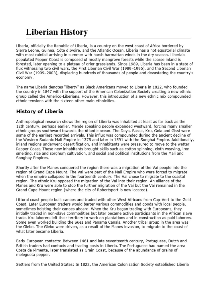 HISTORY OF EDUCATION IN LIBERIA PDF intelligence overview