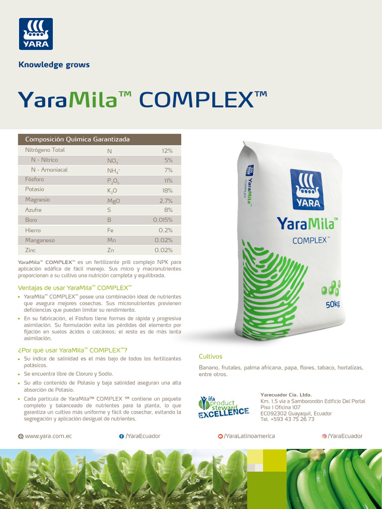 Ventajas de YaraMila™ COMPLEX™ | PDF | Fertilizante | Átomos