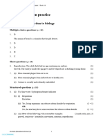 Answers To Exam Practice: Chapter 1 Introduction To Biology