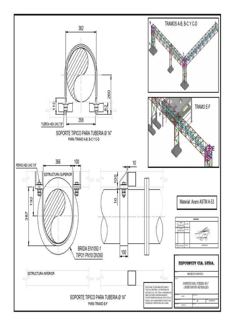 Soporte Tuberias REV2 PDF Materiales De Construcci n