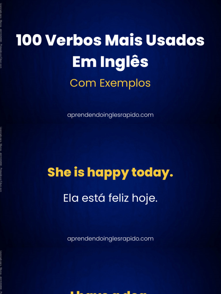 100 Verbos Mais Usados Em Ingles Pdf