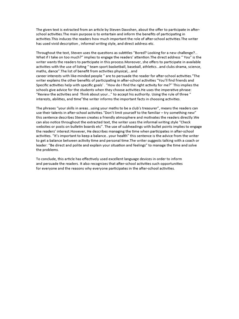 After School Activities Examples At Home