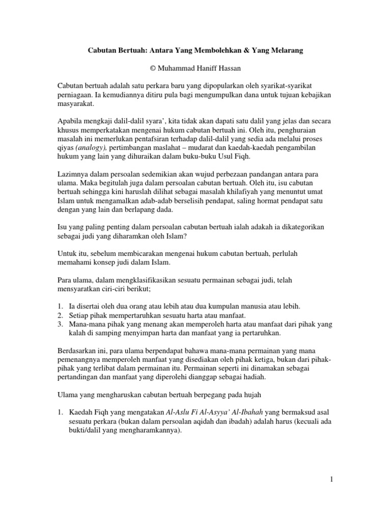 Artikel Cabutan Bertuah Pdf