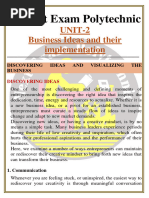 UNIT-2 Business Ideas and Their Implementation: Next Exam Polytechnic