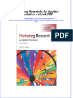 Full Download Book Marketing Research An Applied Orientation PDF