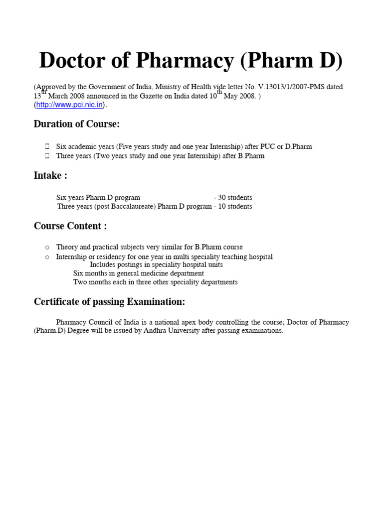 Pharmad syllabus 30072014 pdf pharmacy residency medicine 