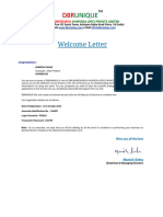 Welcome Letter