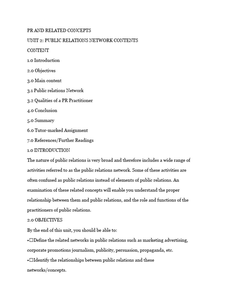 Pr And Related Concepts And Planning Pdf Public Relations Propaganda
