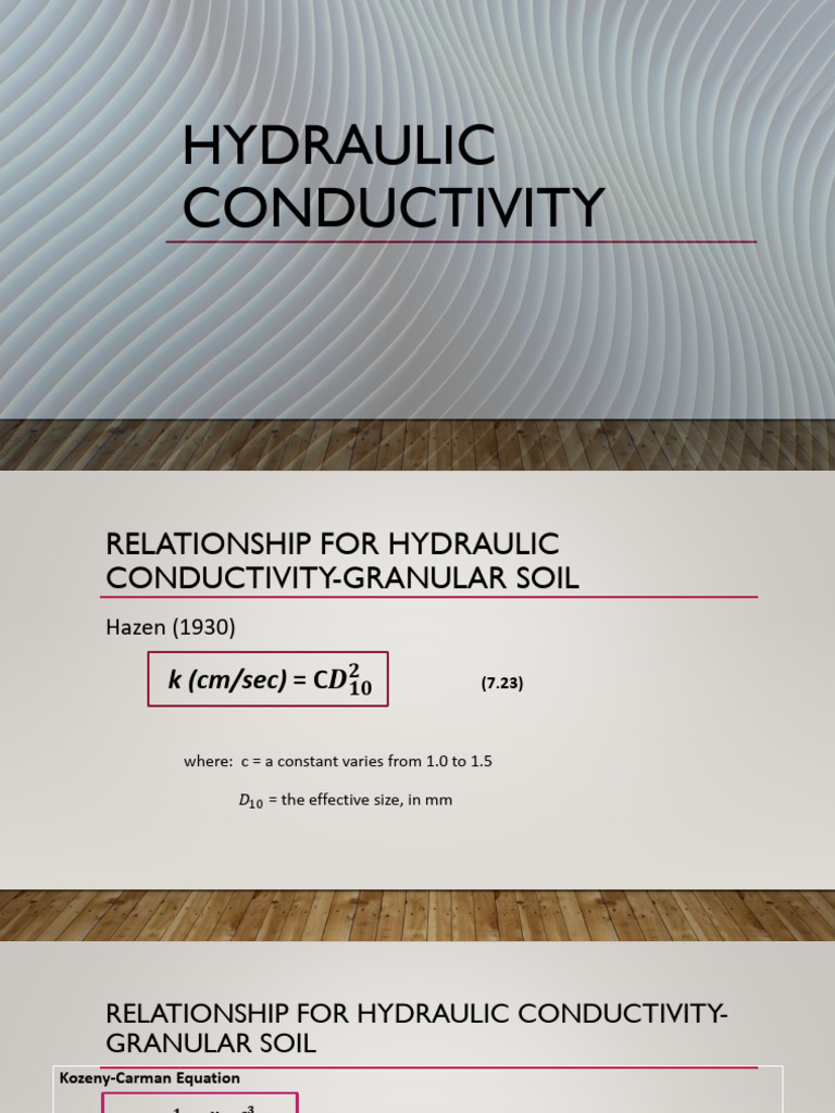 Hydraulic Conductivity in Granular Soils | PDF | Soil | Electrical ...