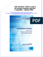 Full Download Book Unimolecular Kinetics Parts 2 and 3 Collisional Energy Transfer and The Master Equation PDF