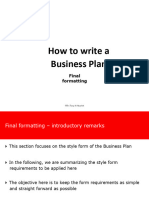 Business Plan Formatting
