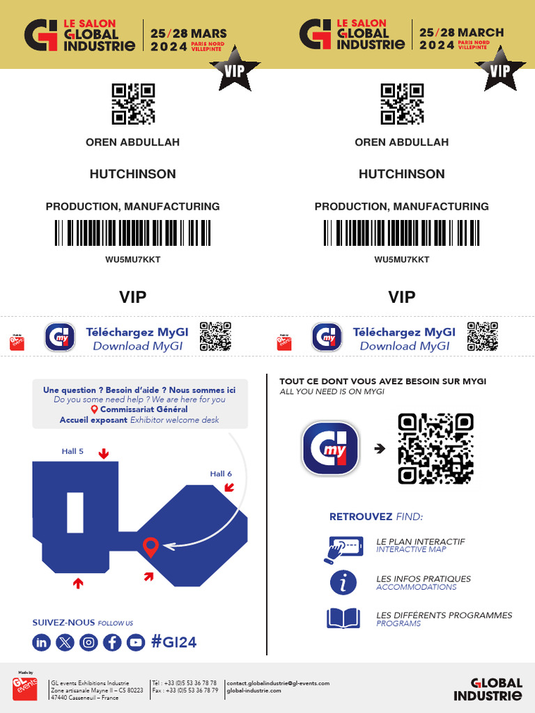 Informations sur les badges VIP | PDF