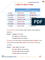 Grammar 1 - Past simple - regular verbs Worksheet