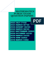11th Mathematics Public QP