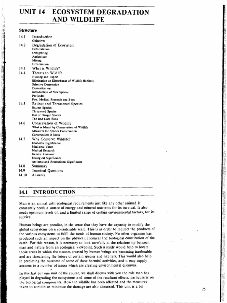 Ecosystem Degradation and Wildlife Threats | PDF | Rhinoceros ...