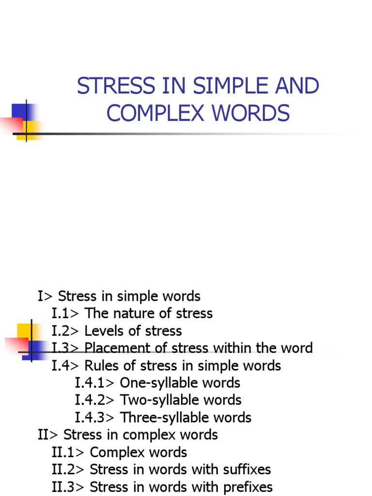 NHA1 Stress In Simple And Complex Words Stress Linguistics 
