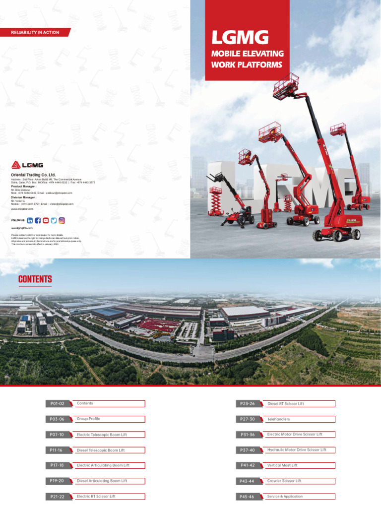 LGMG Manlift Brochure | PDF | Elevator | Heavy Equipment