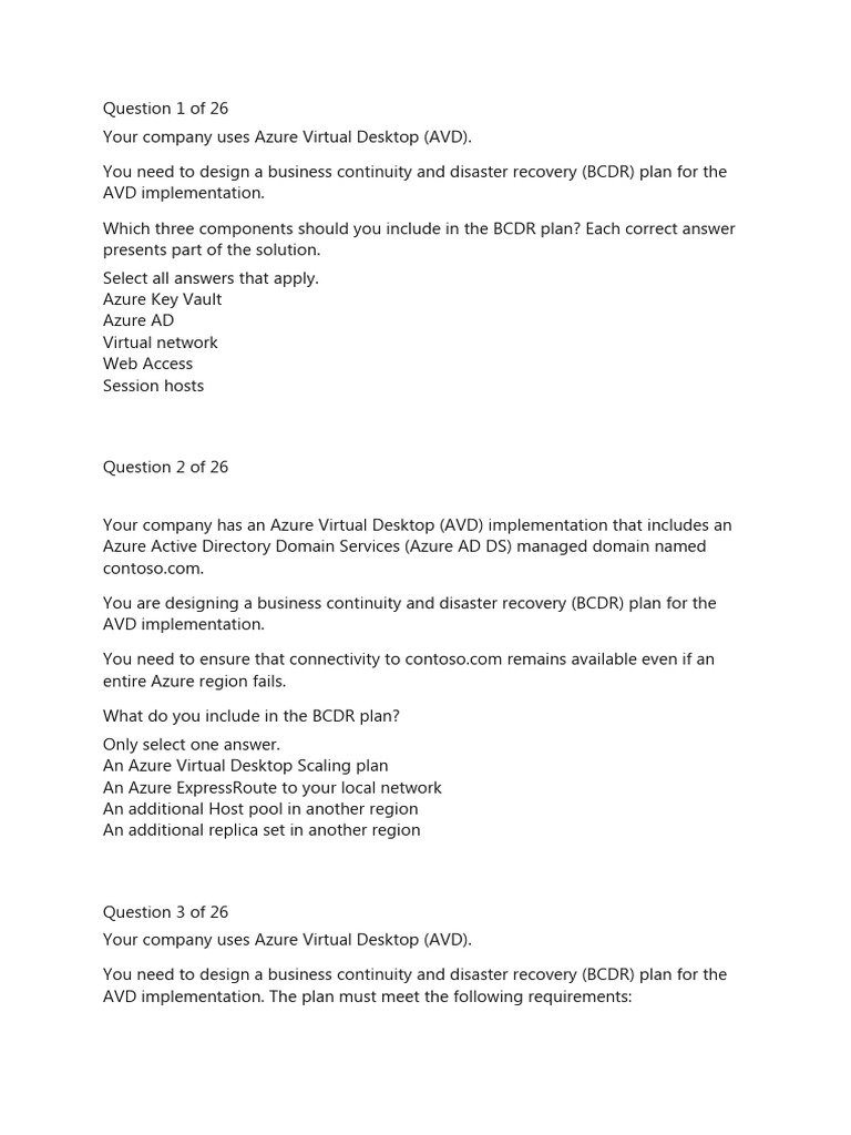 Az-140 Renewal Questions | PDF | Active Directory | Microsoft Azure