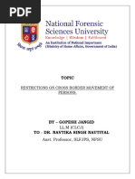 Restrictions On Cross Border Movement of Persons