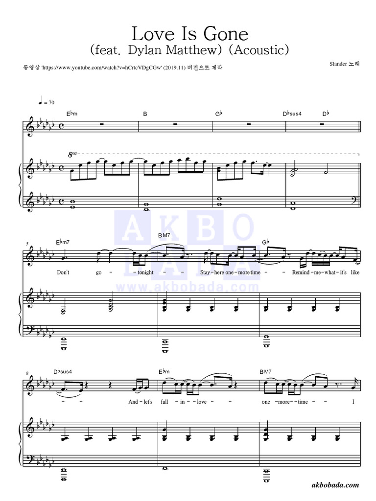 Love is Gone Acoustic Ver | PDF