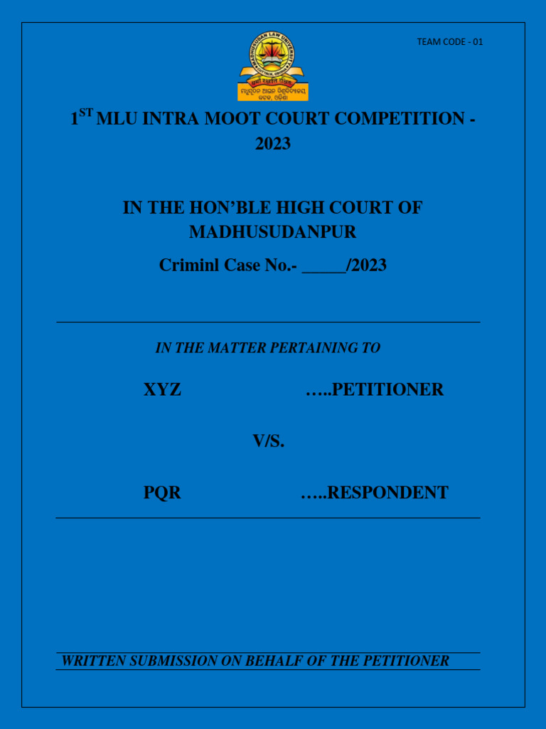 MOOT COURT COVER PAGE Petitioner PDF MOOT COURT COVER PAGE Petitioner PDF