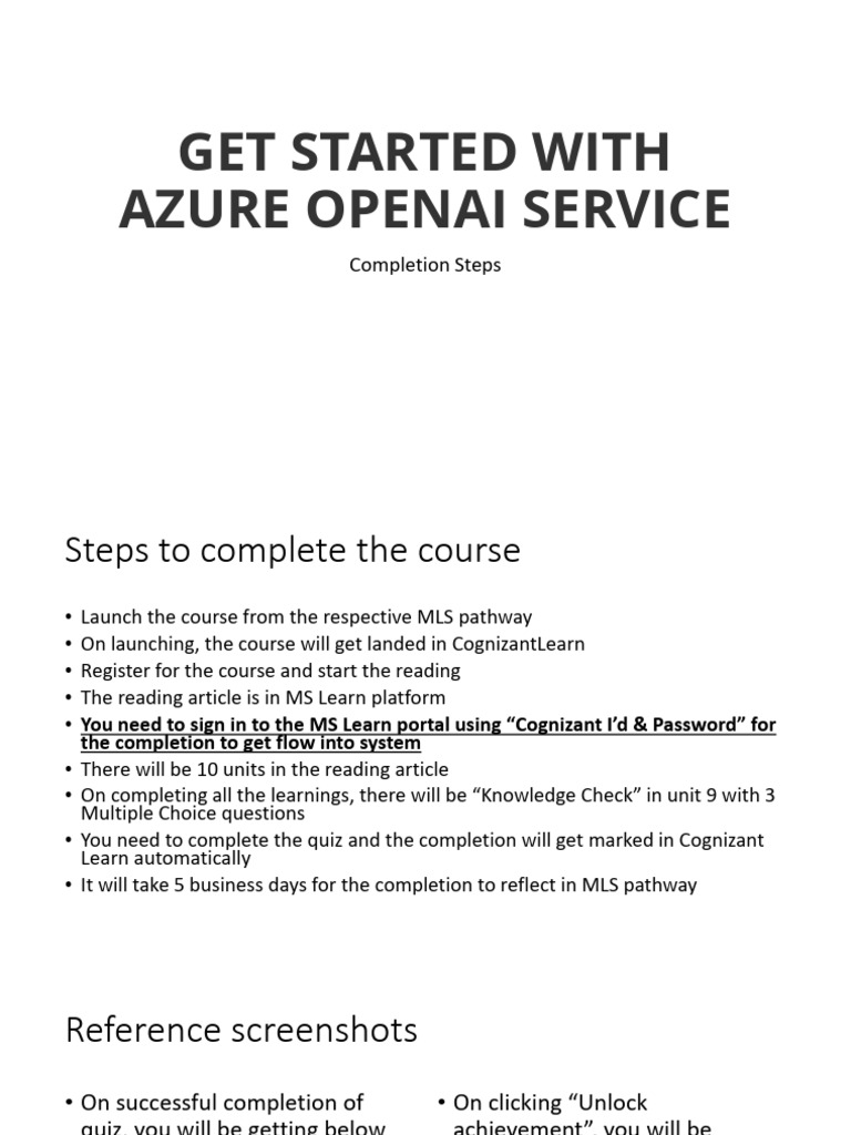 Azure OpenAI Service Course Guide | PDF | Business