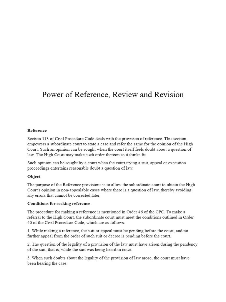 Reference, Review, and Revision in CPC | PDF | Judgment (Law ...
