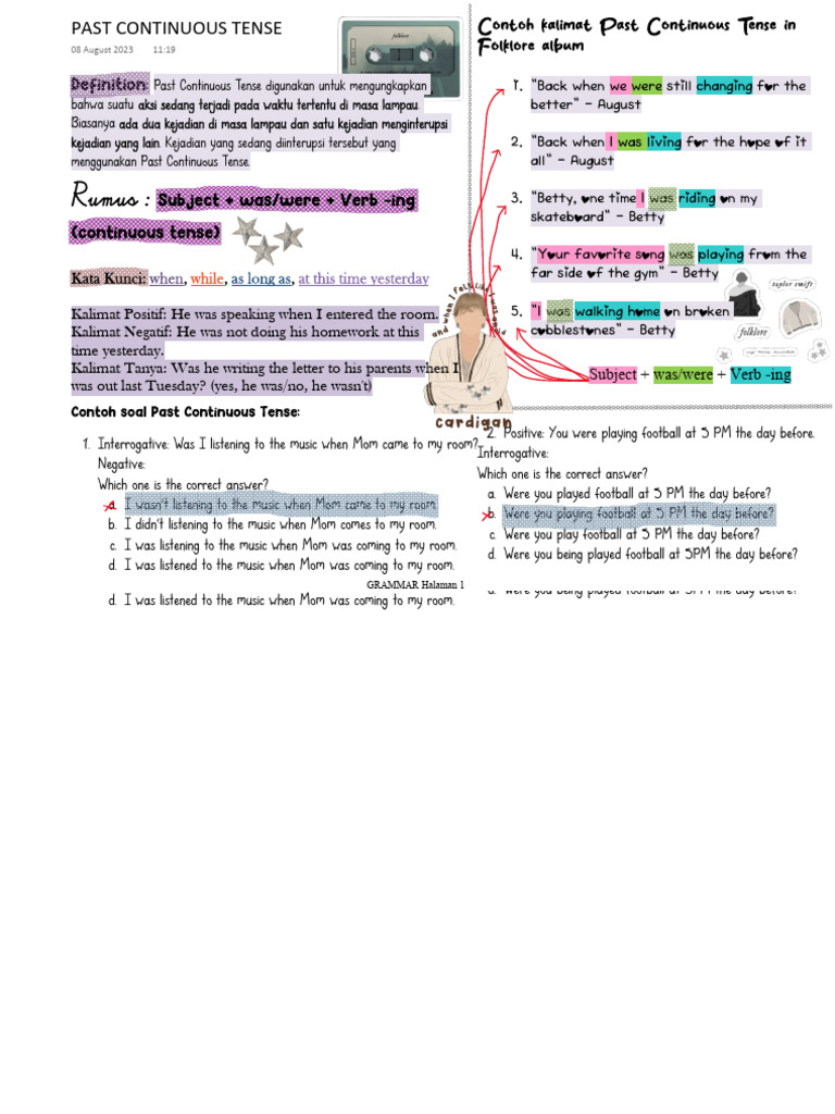 Understanding Past Continuous Tense | PDF | Semantic Units | Morphology