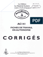 ACTYFICHES Fiches de Travail en Autonomie CE1 CORRIGES