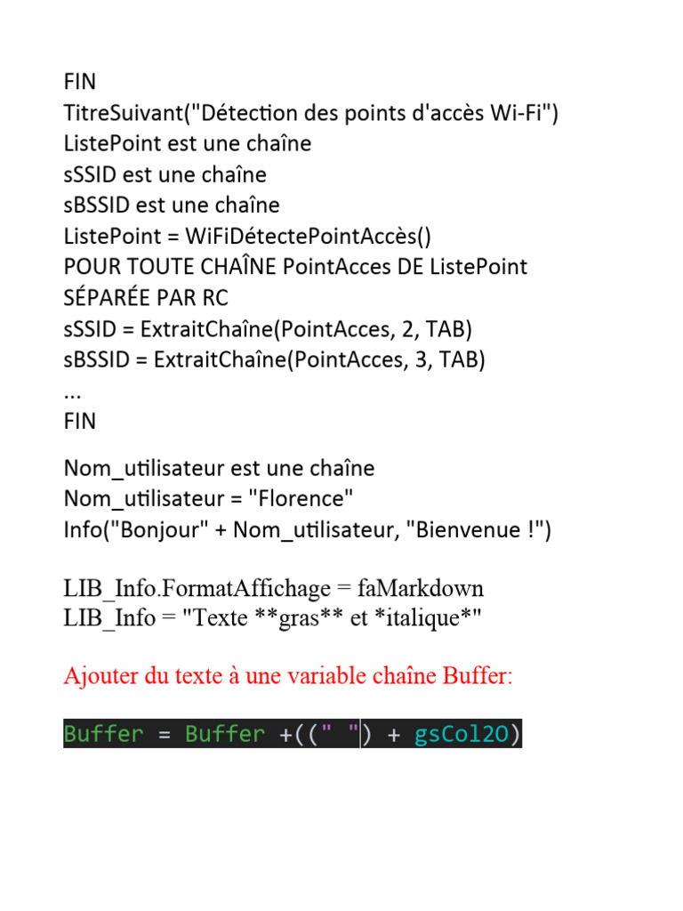Exemples de code Wi-Fi avec WinDev | PDF