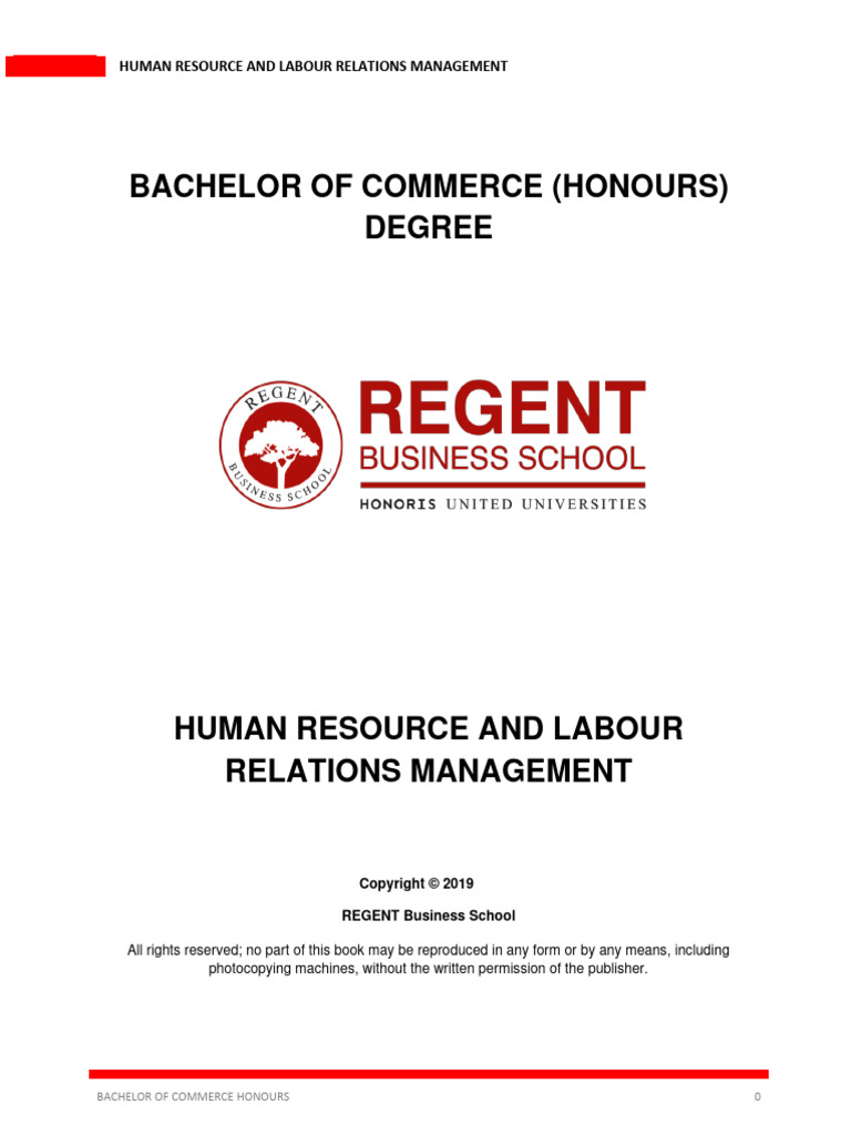 BCOMH Human Resource and Labour Relations Management | PDF | Human ...