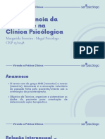 A Importância da Anamnese na Clínica Psicólogica