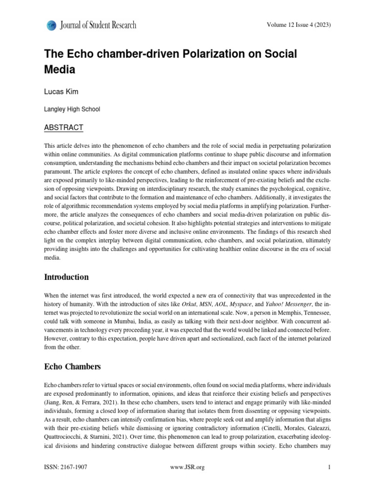 Echo Chambers and Social Media Polarization | PDF | Social Media ...