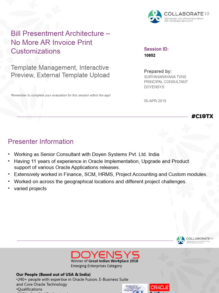 Optimize AR Invoice Print with BPA | PDF | Oracle Corporation | Invoice