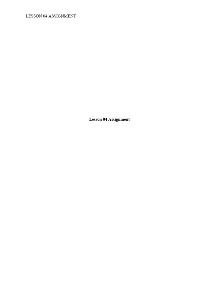 Lesson 04 Assignment | PDF | Business