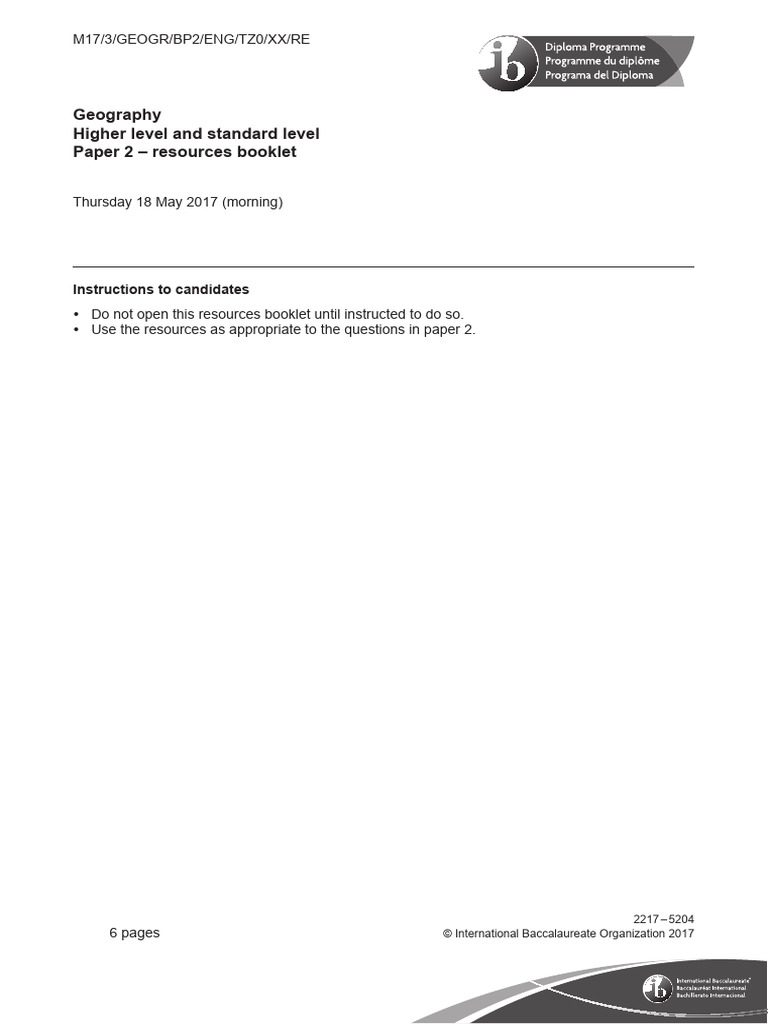 Geography - Paper - 2 - Resource - Booklet - HLSL May 2017 | PDF ...