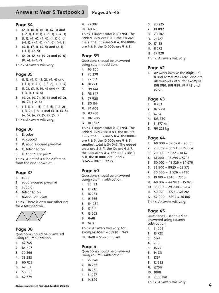 Year 5 Math Textbook Answers | PDF | Euclidean Geometry | Geometric Shapes