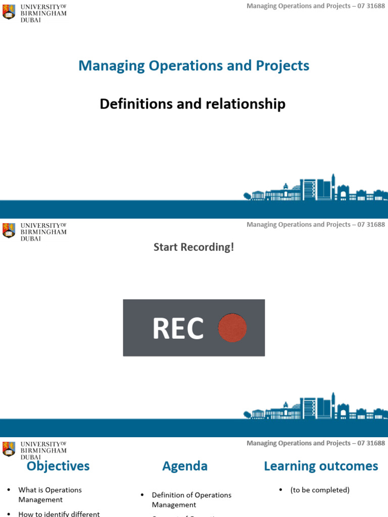 Operations management intelligence overview