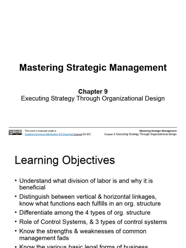 Final Chapter 9 | PDF | Strategic Management | Goal