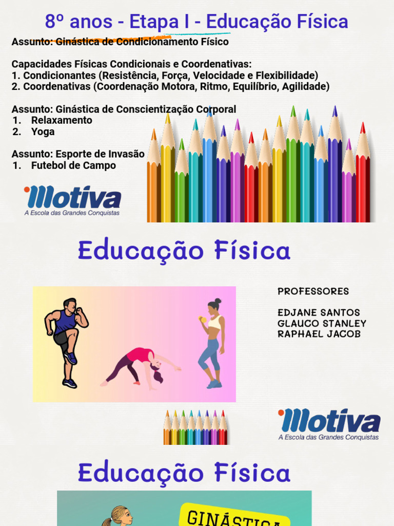 8º Ano - Etapa i - Educação Física 2024 | PDF | Flexibilidade (anatomia ...