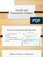 Transfer and Transmission of Shares (3)
