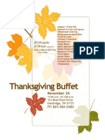 Thanksgiving Buffet Menu - Angelos' at The Point Restaurant