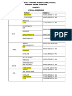 Special Timetable Grade X