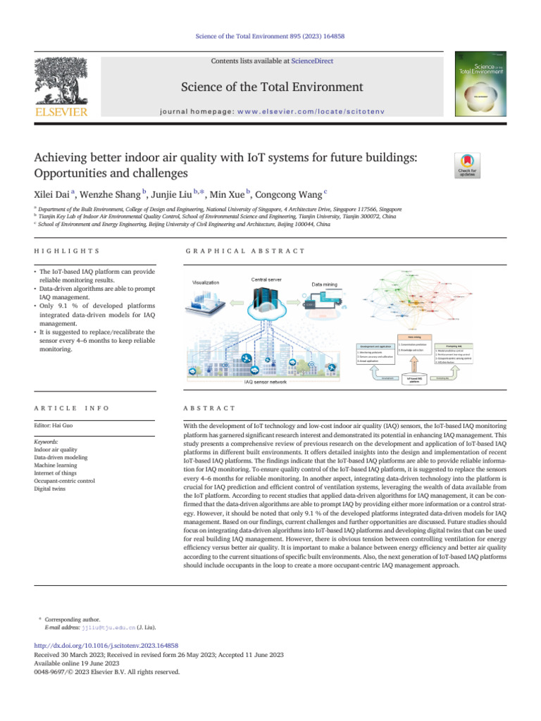 IoT Solutions for Indoor Air Quality Management | PDF | Internet Of ...